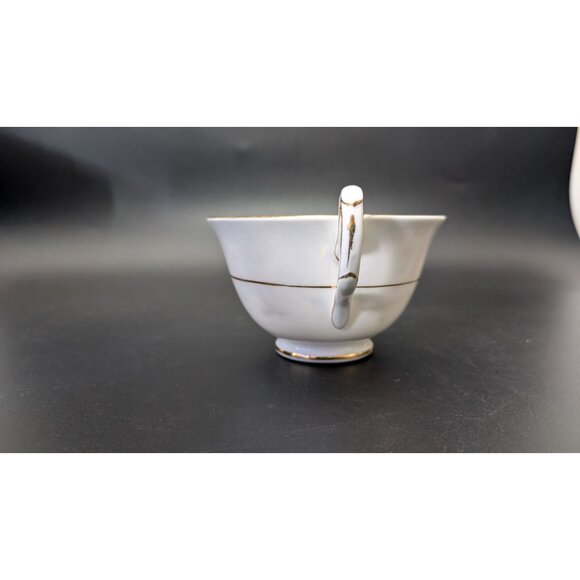 Taylor & Kent Bone China Teacup England Art Deco Floral Gold Trim Vintage - Picture 11 of 13